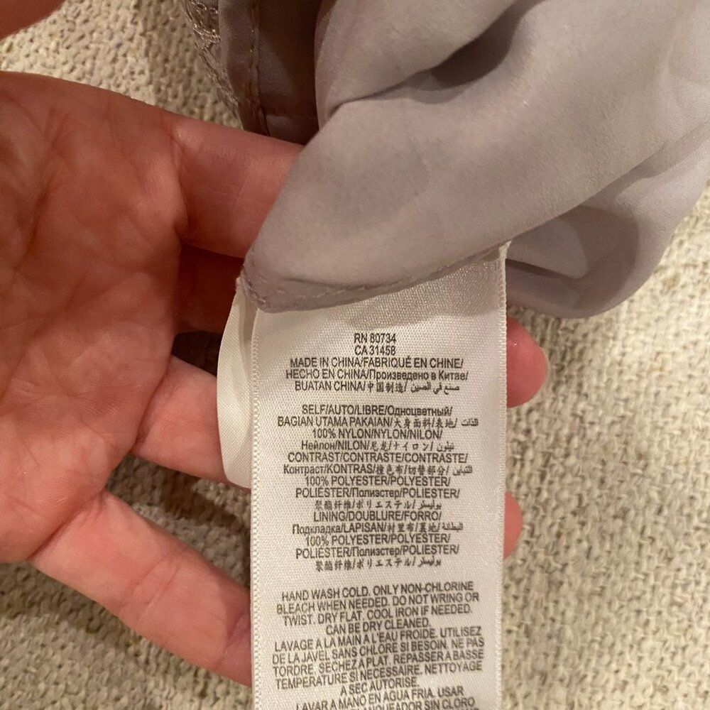 BCBGMAXAZRIA ABIGAIL PAISLEY GRAY AND LAVENDER SEQUINED COCKTAIL DRESS - Picture 8 of 8